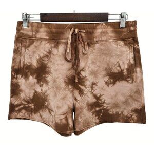 LacaUSA Anthropologie Sweatshorts Women Sz S Brown Tie Dye High Rise Pockets NEW